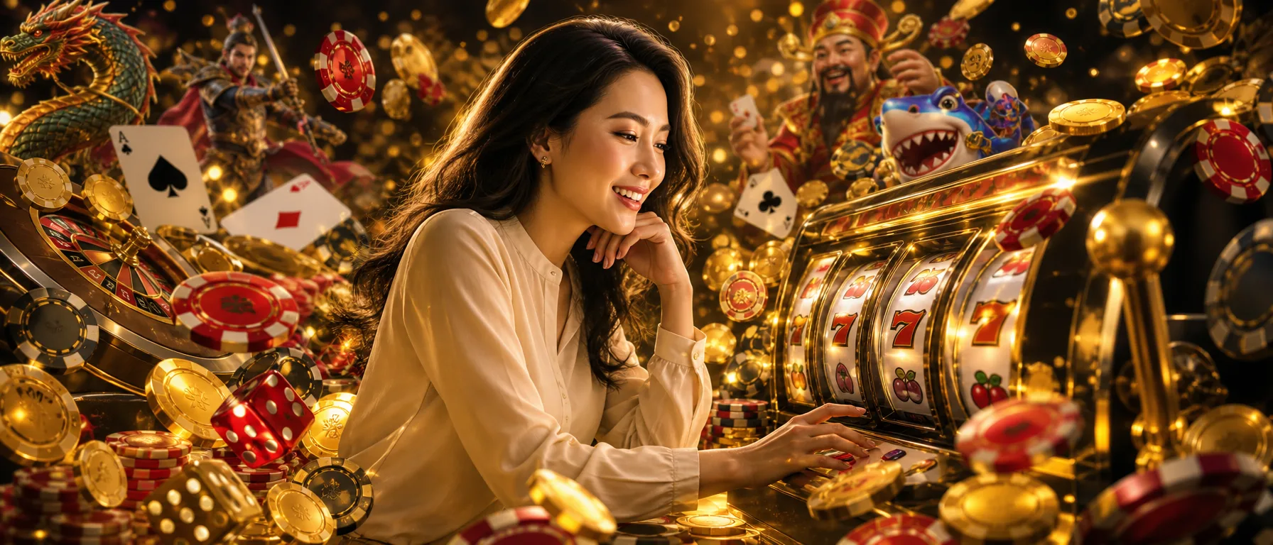 Have a question about a specific game? Ask us.. Whether it's a JILI slot, a live Baccarat table from Evolut… – gold slots collage illustration